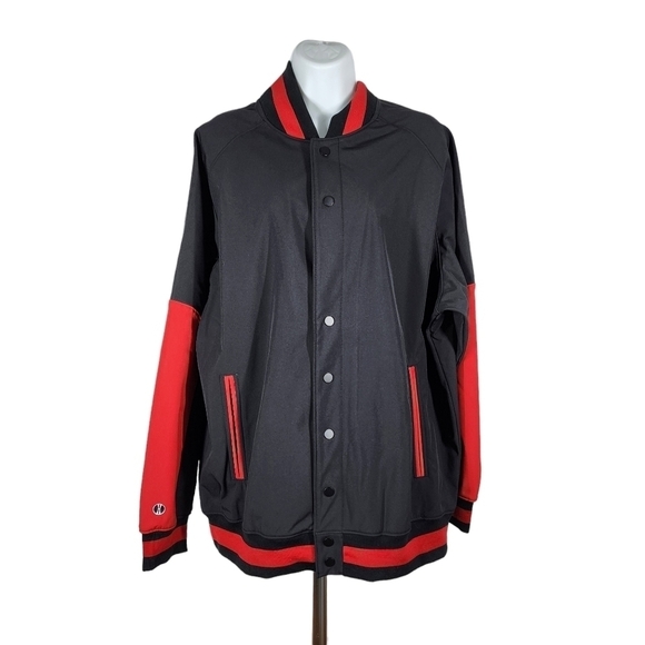 HOLLOWAY SNAP FRONT VARSITY NYLON JACKET - Picture 1 of 10